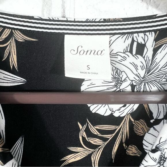 Soma Floral Mock Wrap Dress Size Small - Picture 4 of 9